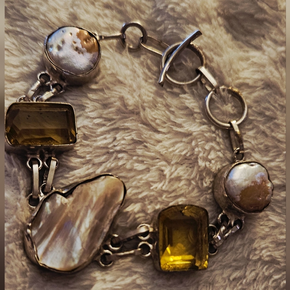 Sterling Silver & Semi-precious Stone Bracelet